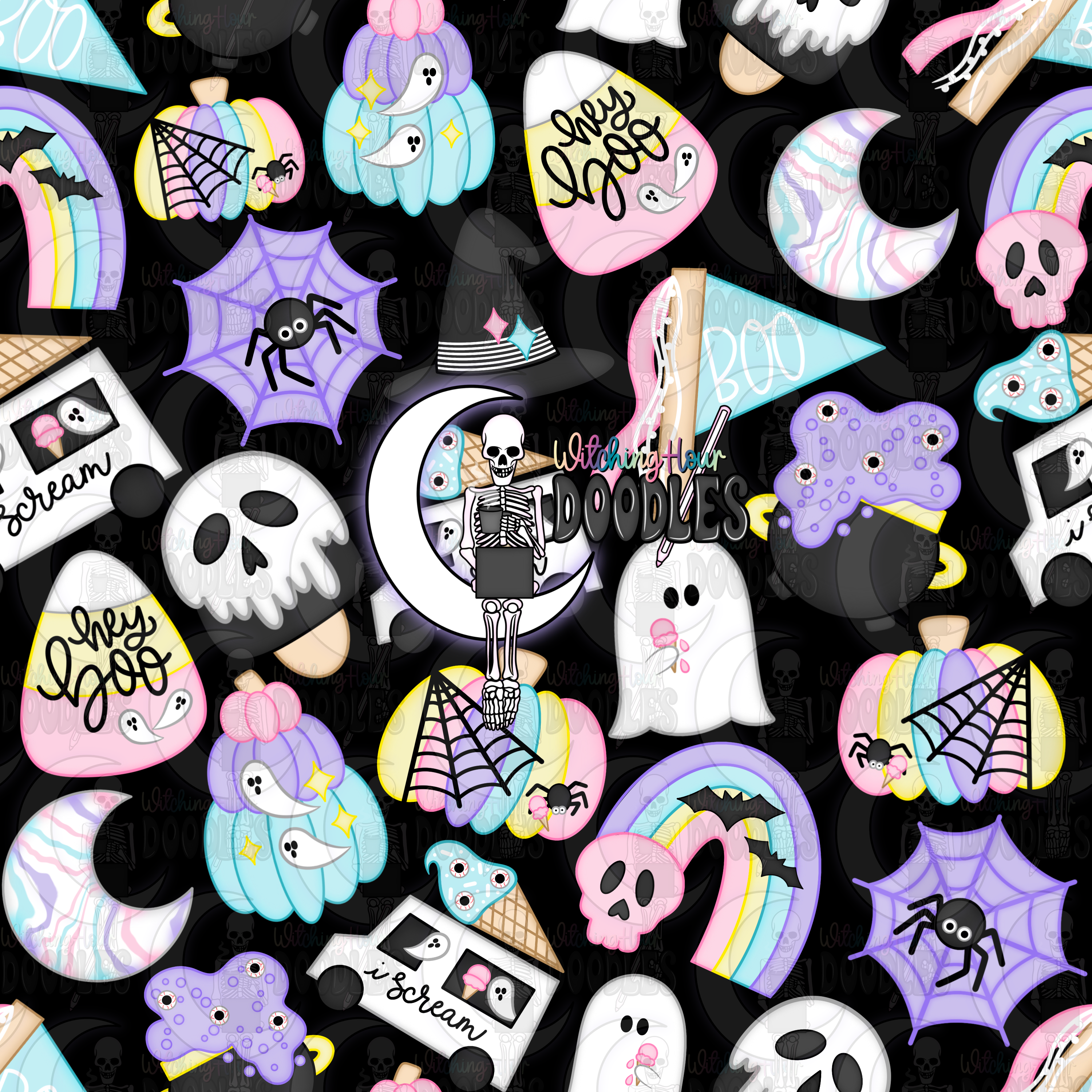 I Scream Black (Seamless) – Witching Hour Doodles