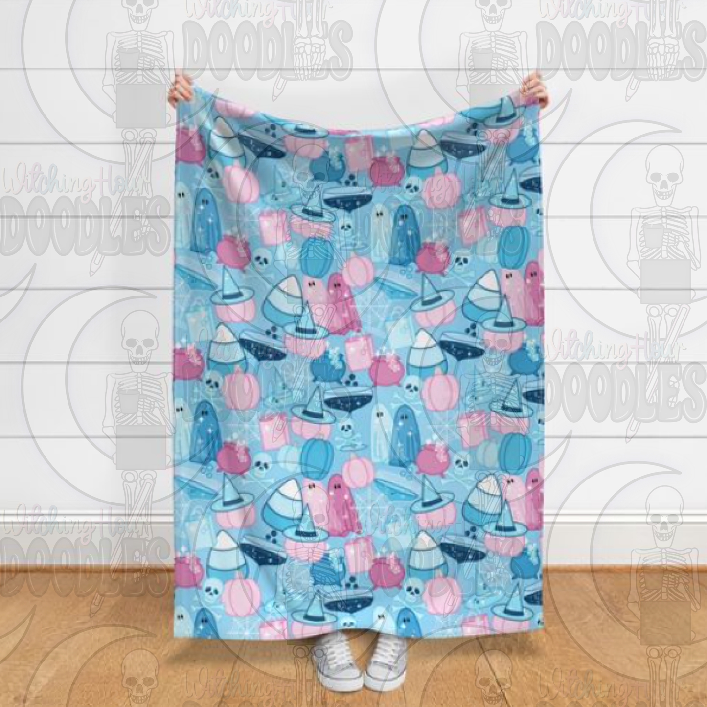 Halloween Mashup Pink & Blue - Seamless